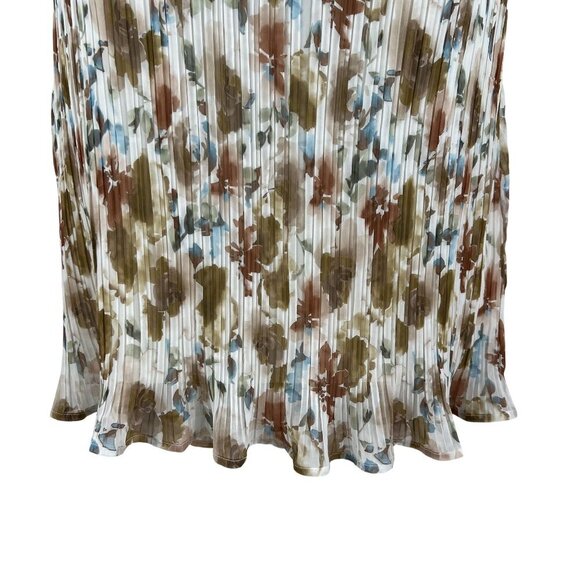 Gilli NWT Womens 1X Abstract Pleated Elastic Waist Midi Skirt Lined Flowy Artsy - Picture 4 of 9